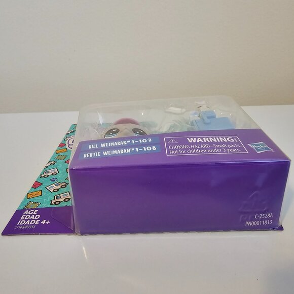 Hasbro Littlest Pet Shop #1-107 Bill Weimaran Weimaraner Dog #1-108 Bertie LPS - Picture 7 of 7